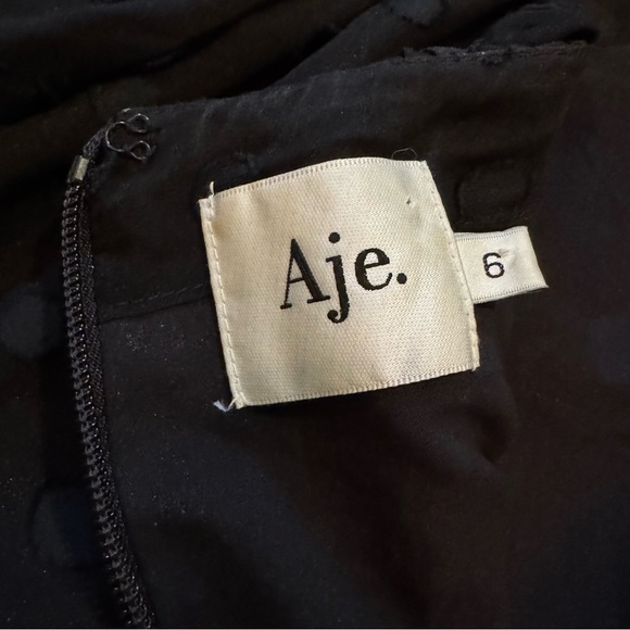 Aje Black La Piscine Puff Sleeve Bow Back Mini Dress - Size 2 - Picture 5 of 6